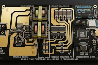 design gan usb c pd charger pcb, power electronics and embedded hardware