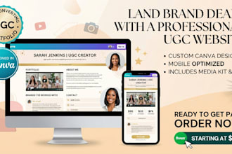 design a high converting ugc portfolio website in canva, ugc media kit, epk