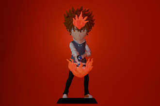 design 3d anime chibi figures for 3d printing