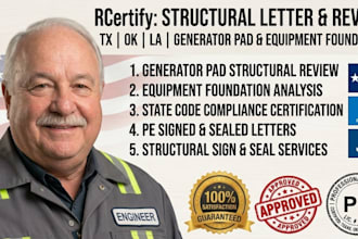 do texas oklahoma louisiana generator pad equipment foundation structural review