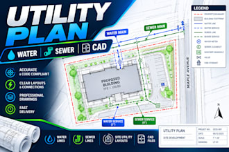 design utility plans, water sewer and site utility layouts