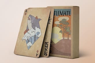 design unique card game, board game, tcg card illustrations and card UI UX asset