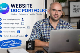 do canva website ugc portfolio, html website canva landing page canva portfolio
