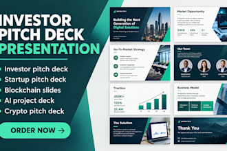 design powerpoint presentation, investor pitch deck, ai  web 3 crypto slides