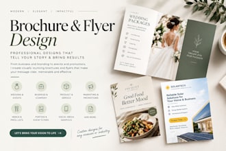 design wedding event package business product marketing brochure flyer design