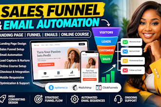 build systeme io sales funnel landing page onlinecourse website email automation