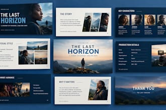 design powerpoint presentation, movie pitch deck, music video, film production