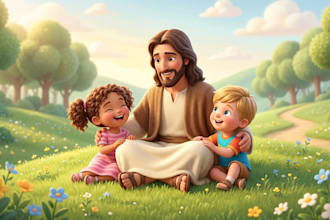 illustrate christian story book, children story book illustration