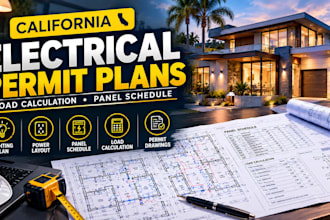 prepare california electrical permit plans load calculation and panel schedule