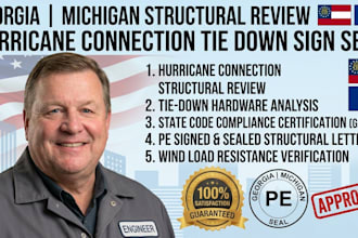 georgia michigan structural review hurricane connection tie down sign seal