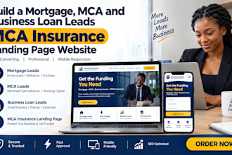build a mortgage, mca and business loan leads mca insurance landing page website