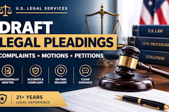 draft US legal complaints, motions and court pleadings