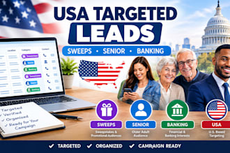 provide sweeps, senior, USA and bank leads with targeted lead generation