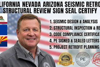 review california nevada seismic plan retrofit earthquake structural sign seal