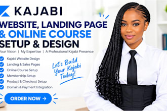 design kajabi website landing page sales page and online course