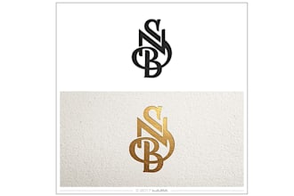 beautiful initials monogram and minimal wedding logo design