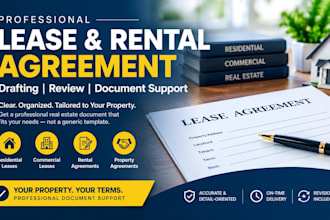 review and draft real estate leases and property agreements, rental agreements