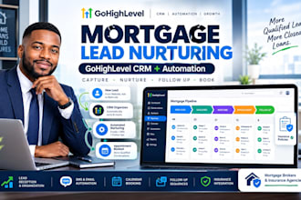 set up gohighlevel crm and lead nurturing for mortgage brokers