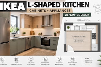 design ikea l shaped kitchen remodels, cabinets, appliances, floor plans layout