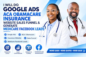 google ads aca obamacare insurance website sales funnel medicare facebook leads