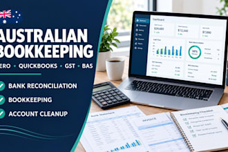 australian bookkeeping, xero, quickbooks, bank reconciliation, gst, bas support