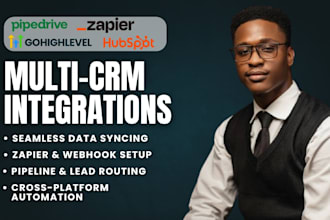 setup and integrate hubspot, pipedrive and gohighlevel with zapier