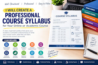 create a professional course syllabus for your online or academic course