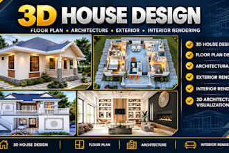 3d house design floor plan architecture design exterior and interior rendering