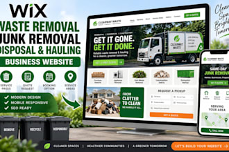 design a wix waste removal, junk removal, disposal and hauling business website