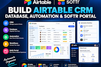 build airtable CRM, database, automation and softr portal