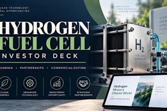 design a hydrogen fuel cell investor pitch deck and presentation
