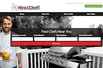 build personal chef website catering website food event recipe restaurant websit