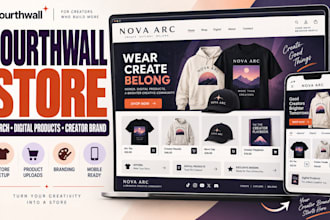 design and setup a fourthwall store for youtubers, streamers and creators