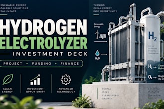 design a hydrogen electrolyzer investment pitch deck for your project