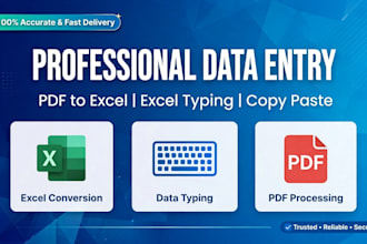convert pdf to excel, image to excel and data entry