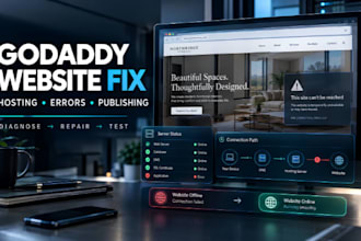 fix godaddy website, hosting and publishing errors