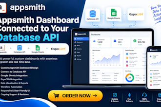 create appsmith dashboard connected to your database API google sheets espo crm
