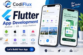 develop a professional flutter mobile app for android and ios