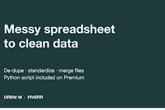 clean, deduplicate, and organize your messy excel or csv file