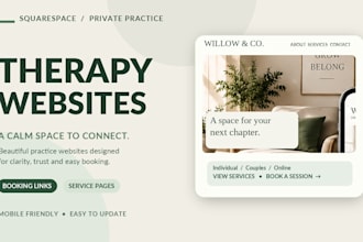 design squarespace therapy website for private practices with booking and intake