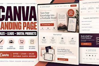 design a canva sales landing page for coaches, creators and digital products