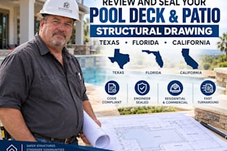 review seal your pool deck and patio structural drawing for texas florida calif