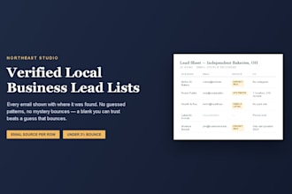 build verified US local business lead lists with email source per row