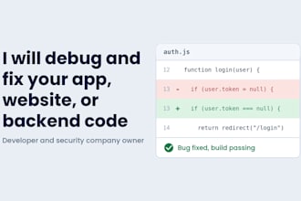 debug and fix your app, website, or backend code