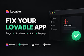 fix lovable ai app bugs, supabase auth and deployment errors
