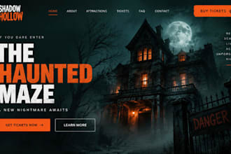 design wix haunted house website halloween festival website rsvp event register
