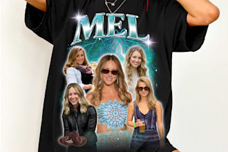 create a custom vintage t shirt photo collage design