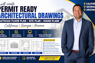 do architecture autocad floor plan permit drawing site plan california, georgia