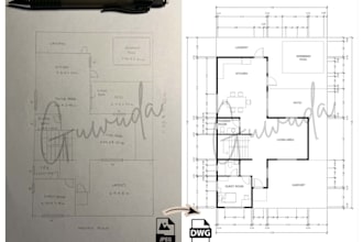 redraw floor plan sketches to autocad