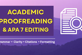 proofread your academic paper and check apa 7 formatting